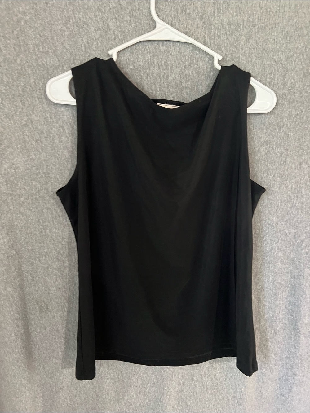 Women's Sleeveless Black Blouse - Lightweight Draped Tank